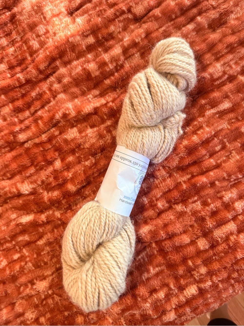 Handspun Natural Cream Wool Yarn Skein